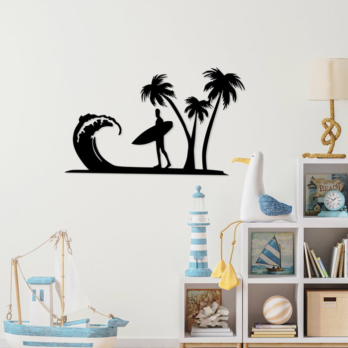 Wallity Surfer Accesorio de Pared de Metal Negro Wallity Surfer Accesorio de Pared de Metal Negro